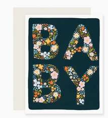 Slightly Stationery Floral Baby Letters Card