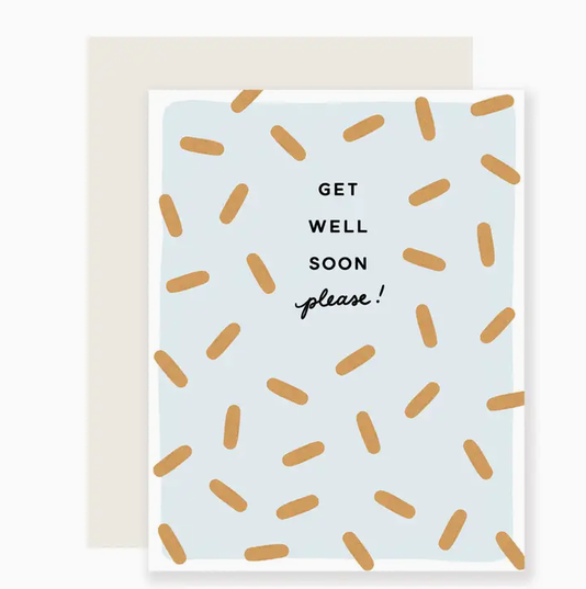 Slightly Stationery Get Well Please Card