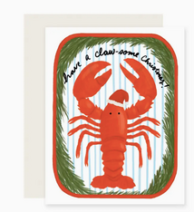 Slightly Stationery Lobster Christmas Card