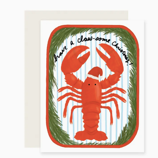 Slightly Stationery Lobster Christmas Card