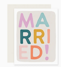 Slightly Stationery Married! Block Letters Card