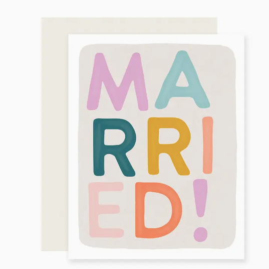 Slightly Stationery Married! Block Letters Card