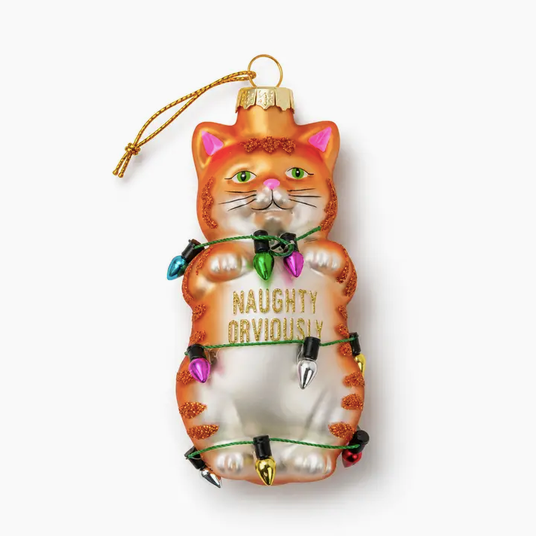 Chez Gagne Naughty Obviously Cat Ornament
