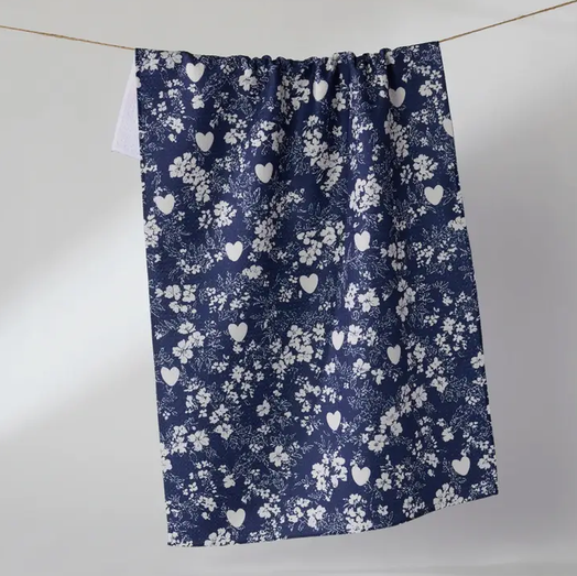 Geometry Midnight Posy Tea Towel