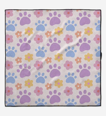 Geometry Paws and Daisies Dog Towel