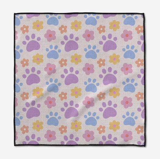 Geometry Paws and Daisies Paw Towel