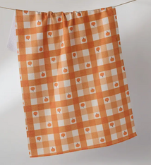 Geometry Pumpkin Check Tea Towel