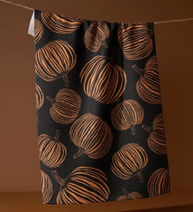 Geometry Pumpkin Noir Tea Towel