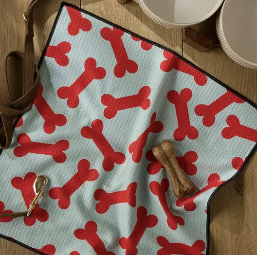 Geometry Yuletide Pup Paw Towel