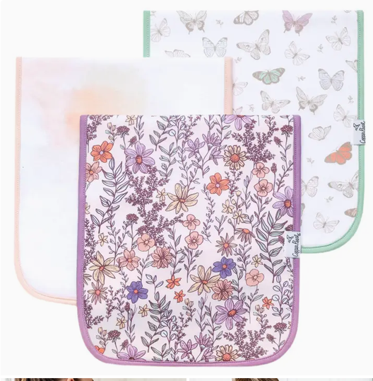 Copper Pearl Burp Cloth Set Flora