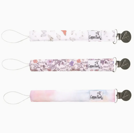 Copper Pearl Binky Clip Set Flora