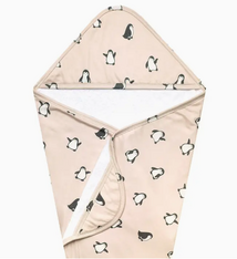 Copper Pearl Knit Hooded Towel Penguins