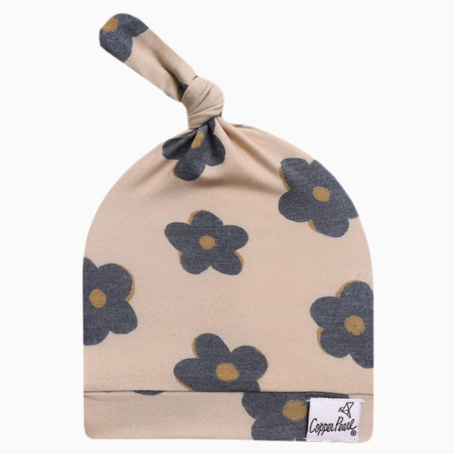 Copper Pearl Top Knot Hat Gemma