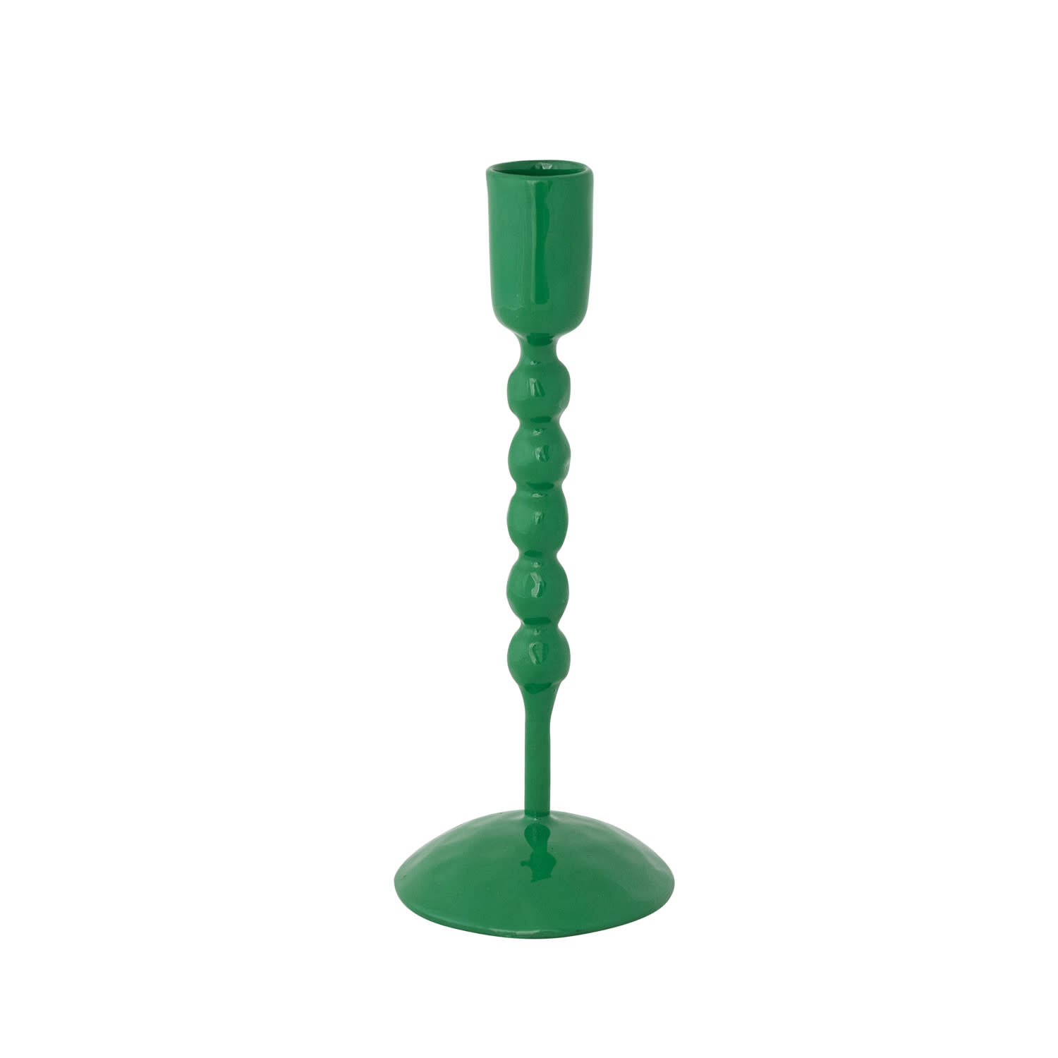 Creative Co-op 7.5" Enameled Taper Holder - Green