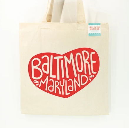 Exit343Design Heart Baltimore Tote Bag