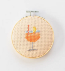 Cotton Clara Craft Kits Aperol Cocktail Beginner Counted Cross Stitch Kit
