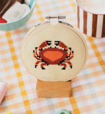 Cotton Clara Craft Kits Crab Beginner Cross Stitch Kit
