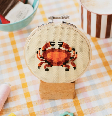 Cotton Clara Craft Kits Crab Beginner Cross Stitch Kit