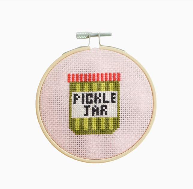 Cotton Clara Craft Kits Pickle Jar Cross Stitch Kit
