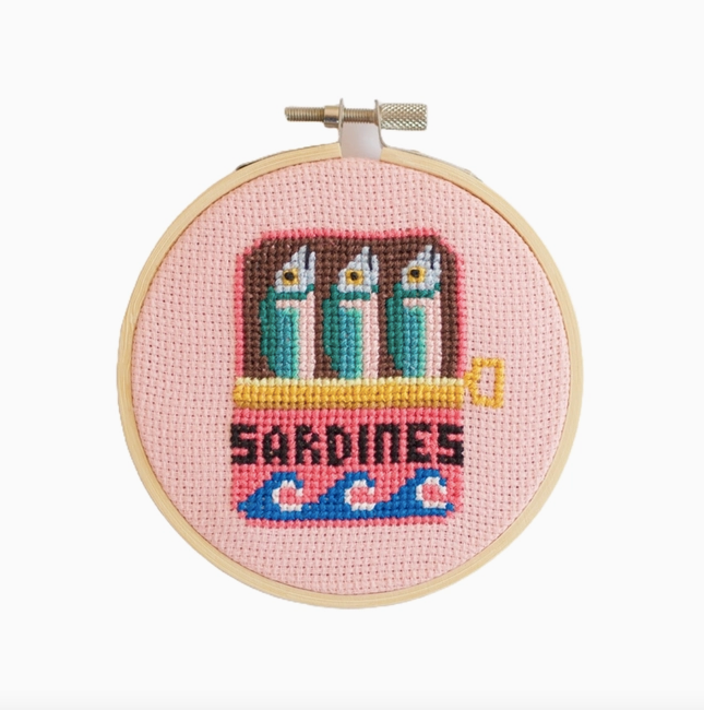 Cotton Clara Craft Kits Sardines Cross Stitch Kit