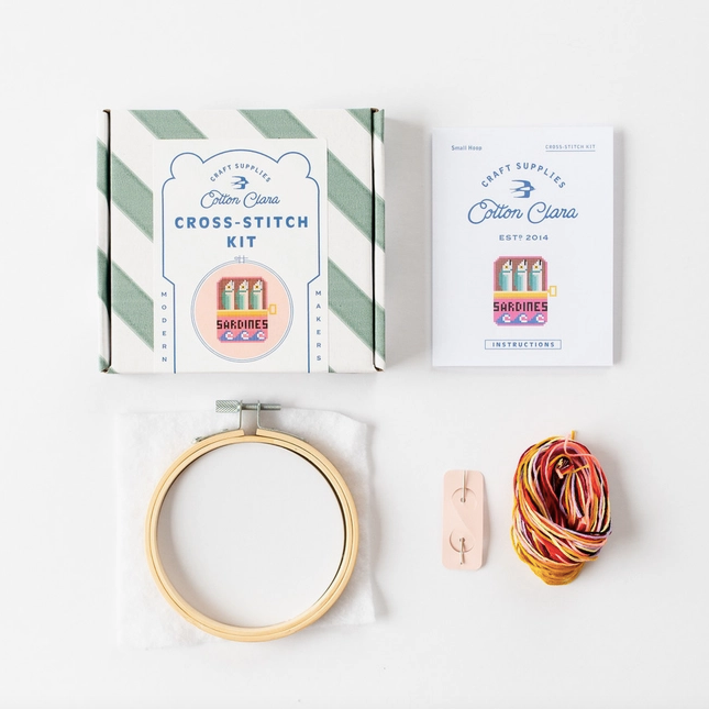Cotton Clara Craft Kits Sardines Cross Stitch Kit