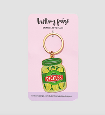 Brittany Paige Pickle Jar Enamel Keychain Bag Charm