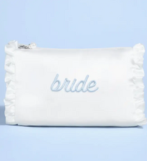 xo, Fetti Embroidered Bride Satin Cosmetic Bag