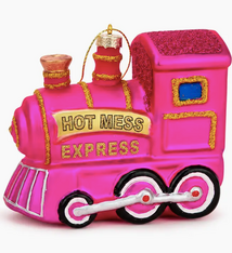 Chez Gagne Hot Mess Express - Train Glass Ornament