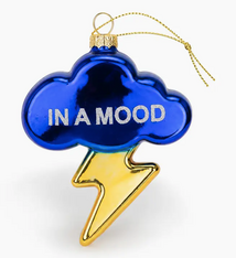 Chez Gagne In A Mood - Lightning + Cloud Glass Ornament