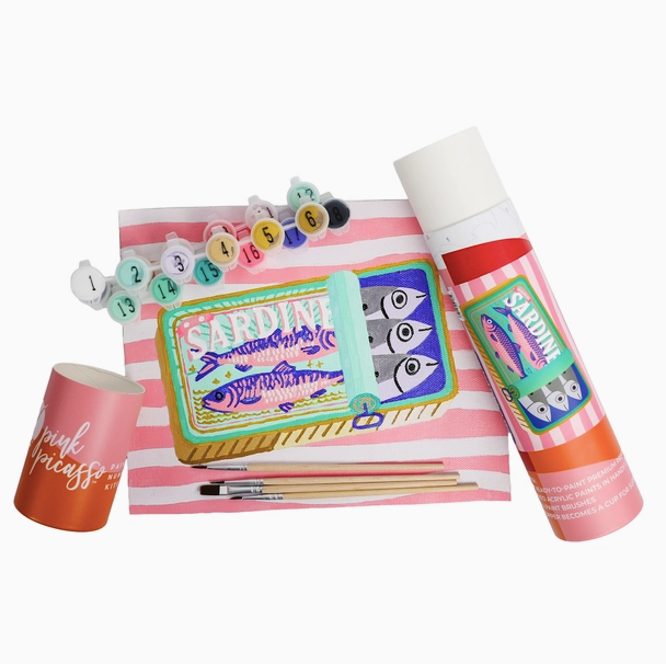Pink Picasso Sealed with A Fish 8 x 10 Paint Kit