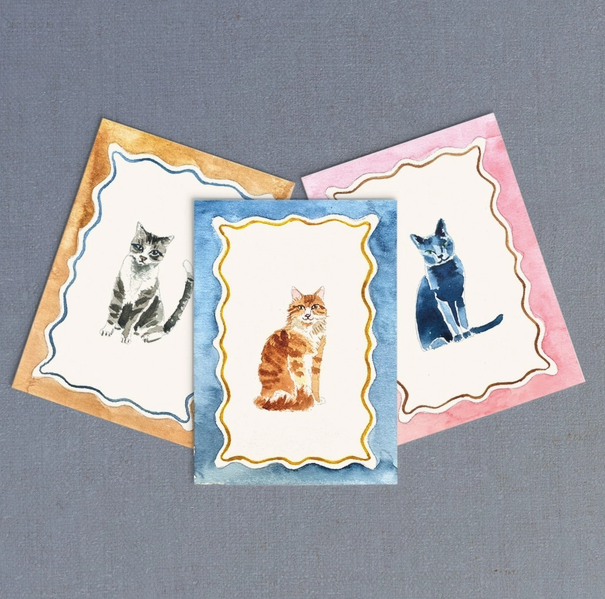 Antiquaria Mini Watercolor Painting Kit: Cats