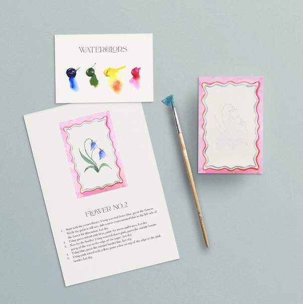 Antiquaria Mini Watercolor Painting Kit: Flowers
