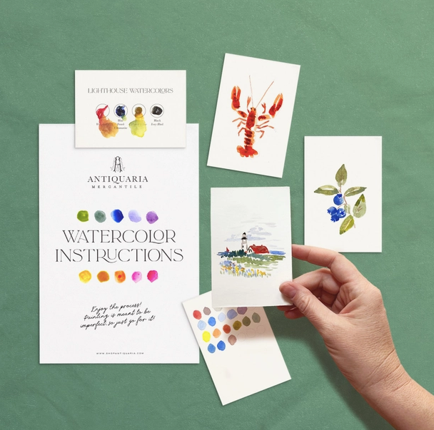 Antiquaria Mini Watercolor Painting Kit: Lighthouse