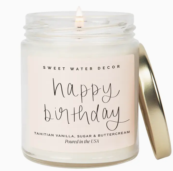 Sweet Water Decor Happy Birthday 9 oz Soy Candle