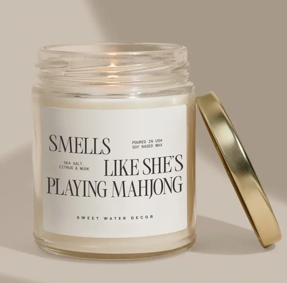 Sweet Water Decor Smells Like She's Playing Mahjong 9 oz Soy Candle