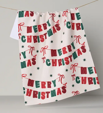 Geometry Christmas Banner Tea Towel
