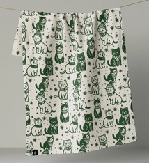 Geometry Cozy Kittens Luxe Kitchen Towel
