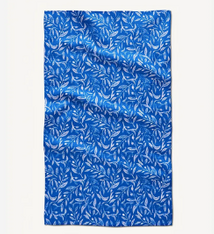 Geometry Hanukkah Leaves White Tea Towel