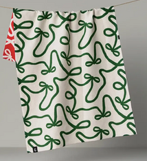 Geometry Holiday Bows Luxe Kitchen Towel