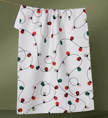 Geometry Holiday Lights Tea Towel