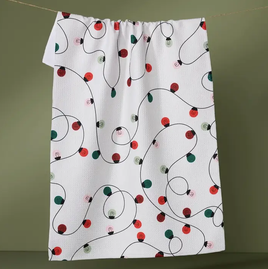 Geometry Holiday Lights Tea Towel
