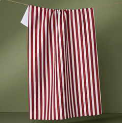 Geometry Ribbon Red Tea Towel