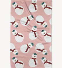 Geometry Snowman Tea Towel