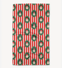 Geometry Striped Santa Tea Towel