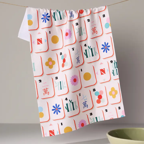 Geometry Tile Toss Tea Towel