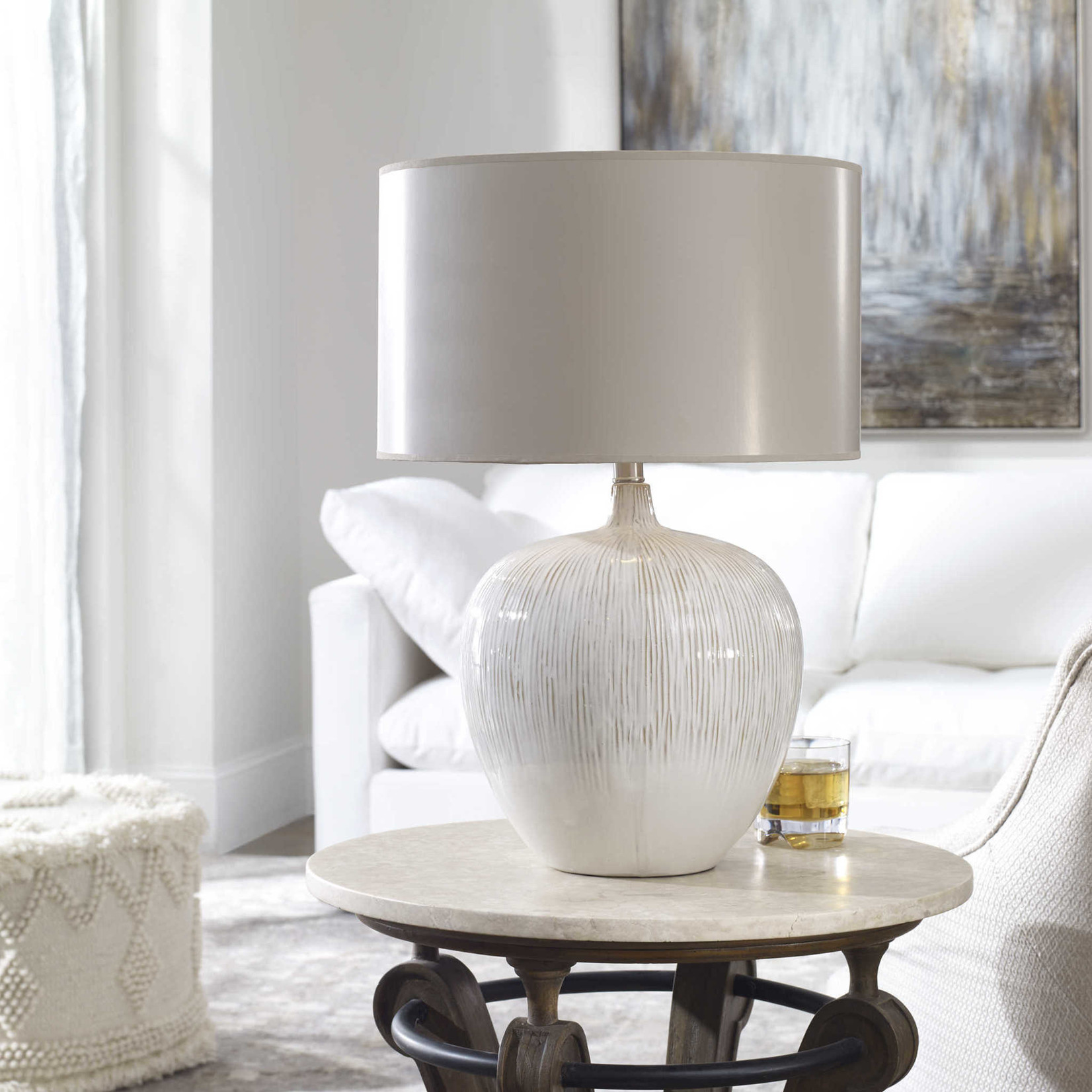 Outside The Box Uttermost Georgios 23" White Table Lamp