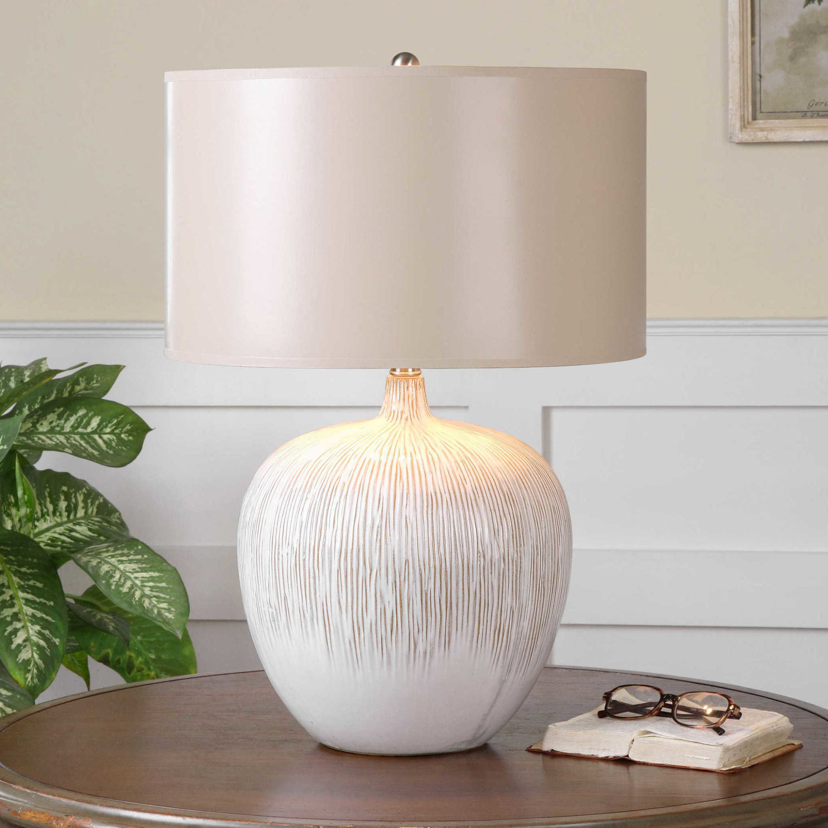 Outside The Box Uttermost Georgios 23" White Table Lamp