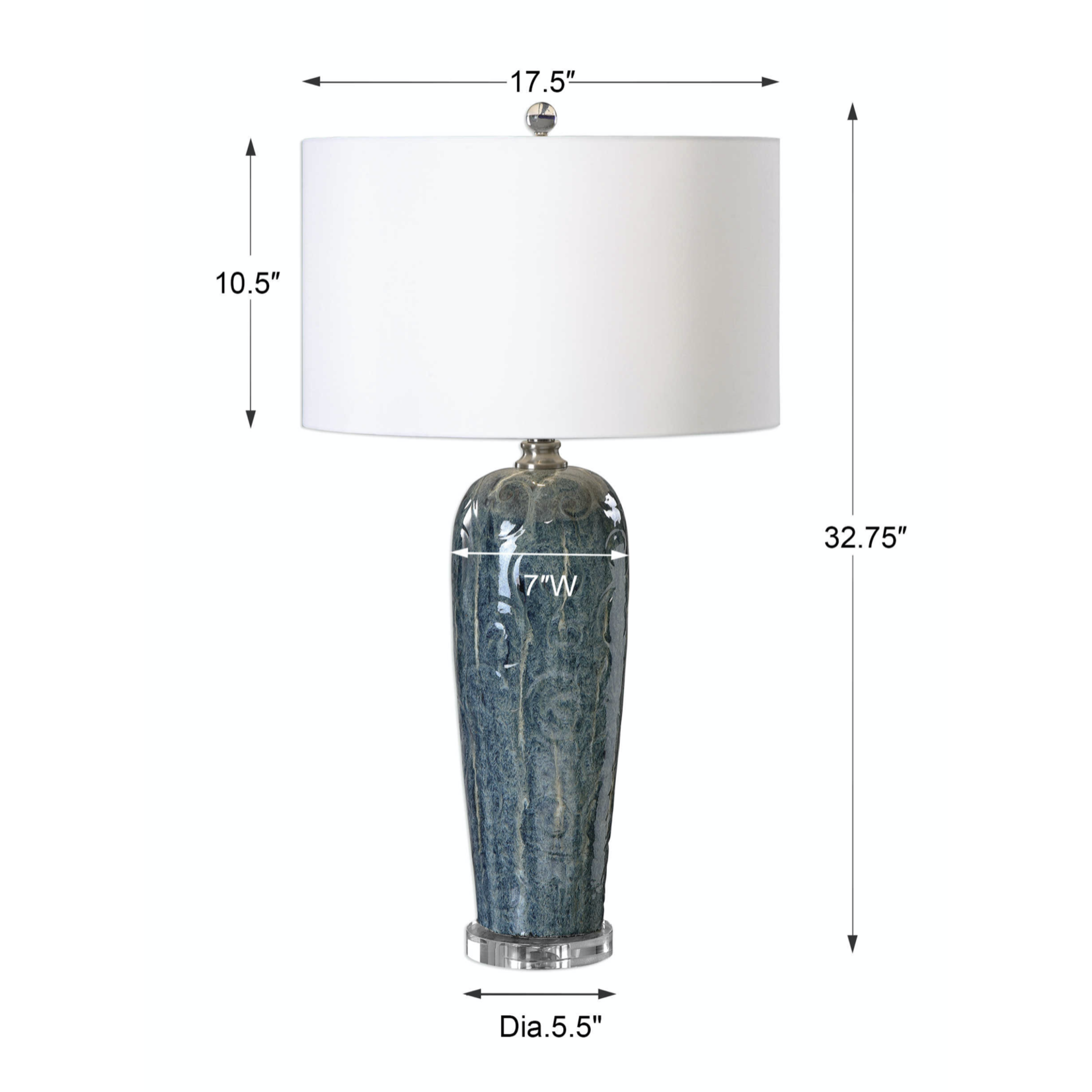 Outside The Box 33" Uttermost Maira Ceramic Swirl Table Lamp