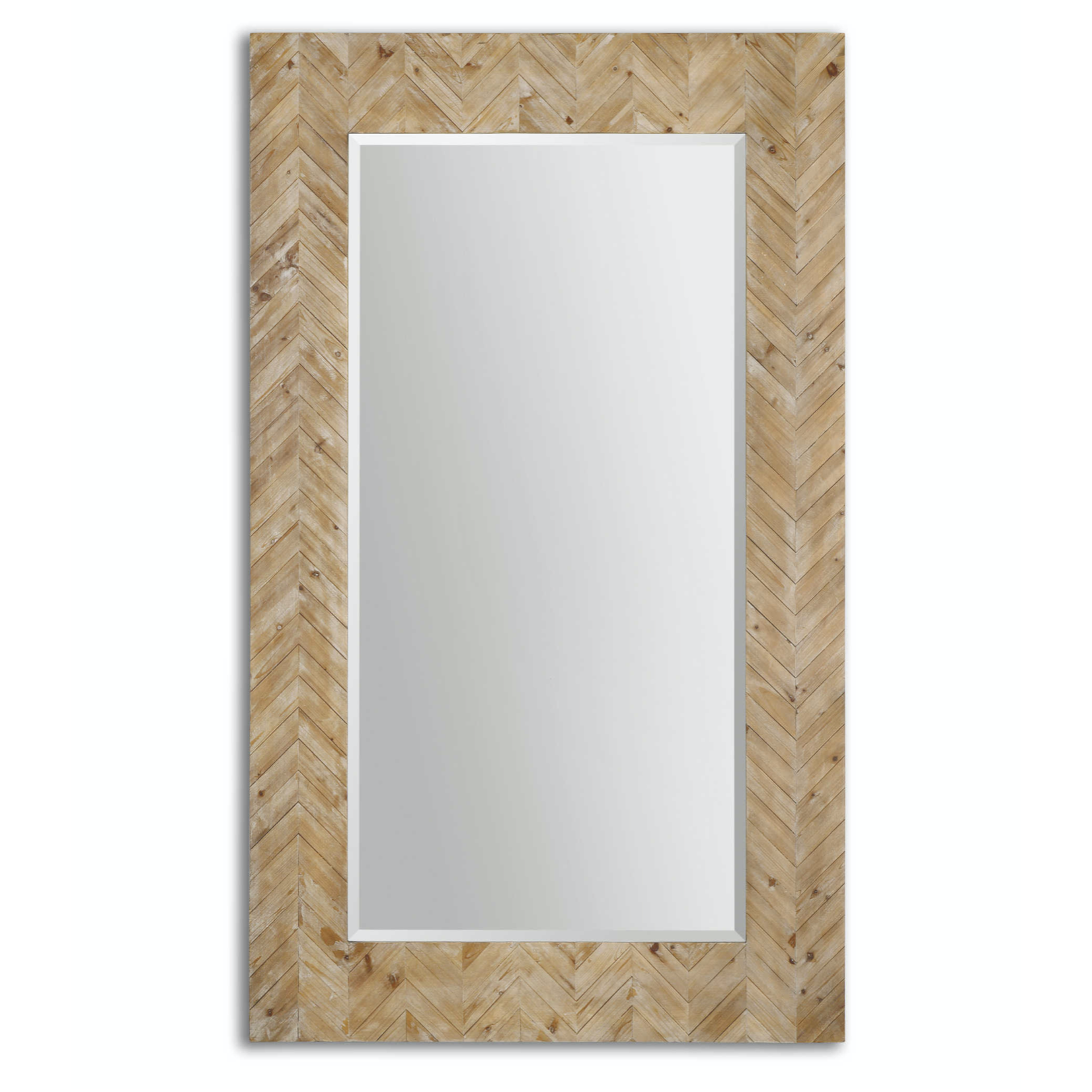 Outside The Box 44x2x74 Demetria Oversized Chevron Wood Frame Statement Mirror