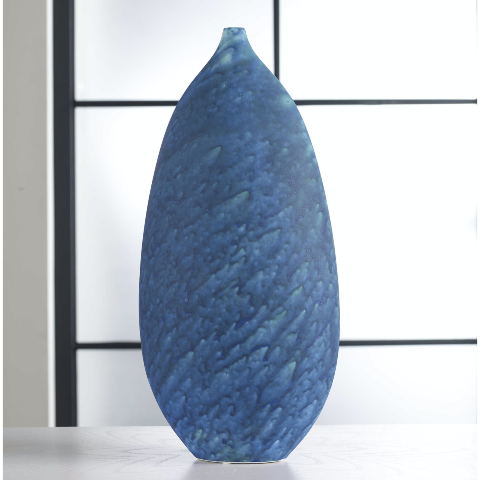 Outside The Box 17" Caribbean Aqua Glaze Decorative Bottle